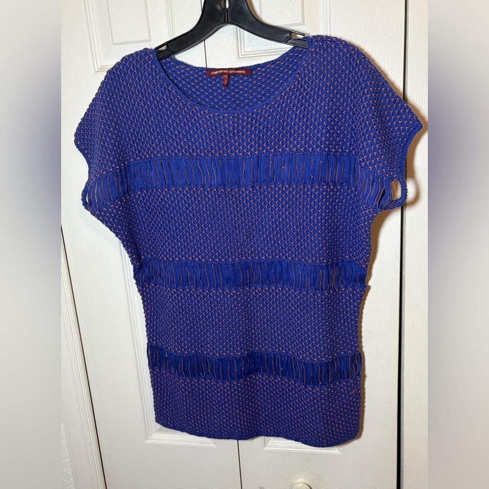 Comptoir Des Cotonniers Blue and Orange Knit Top